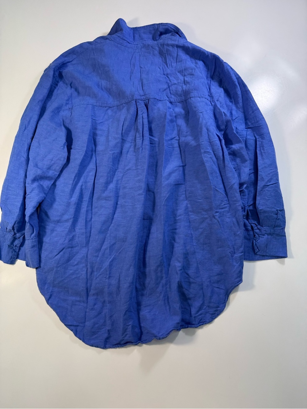 Primark Blue Button-Down Linen Blend Shirt - Picture 8 of 9
